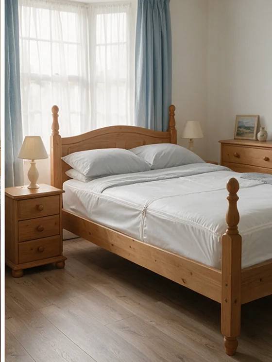 The same bedroom after treatment with a protective mattress encasement fitted