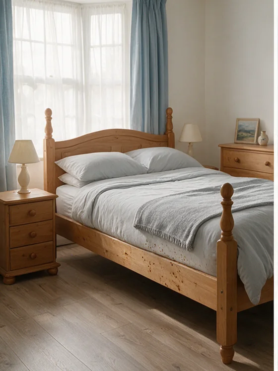 Bedroom with an infested bed before bed bug treatment